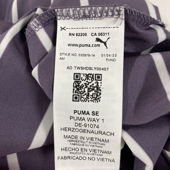 Puma Golf Shirt SZ XL Purple White Stripe Mens Performance Athletic Activewear - Picture 7 of 9